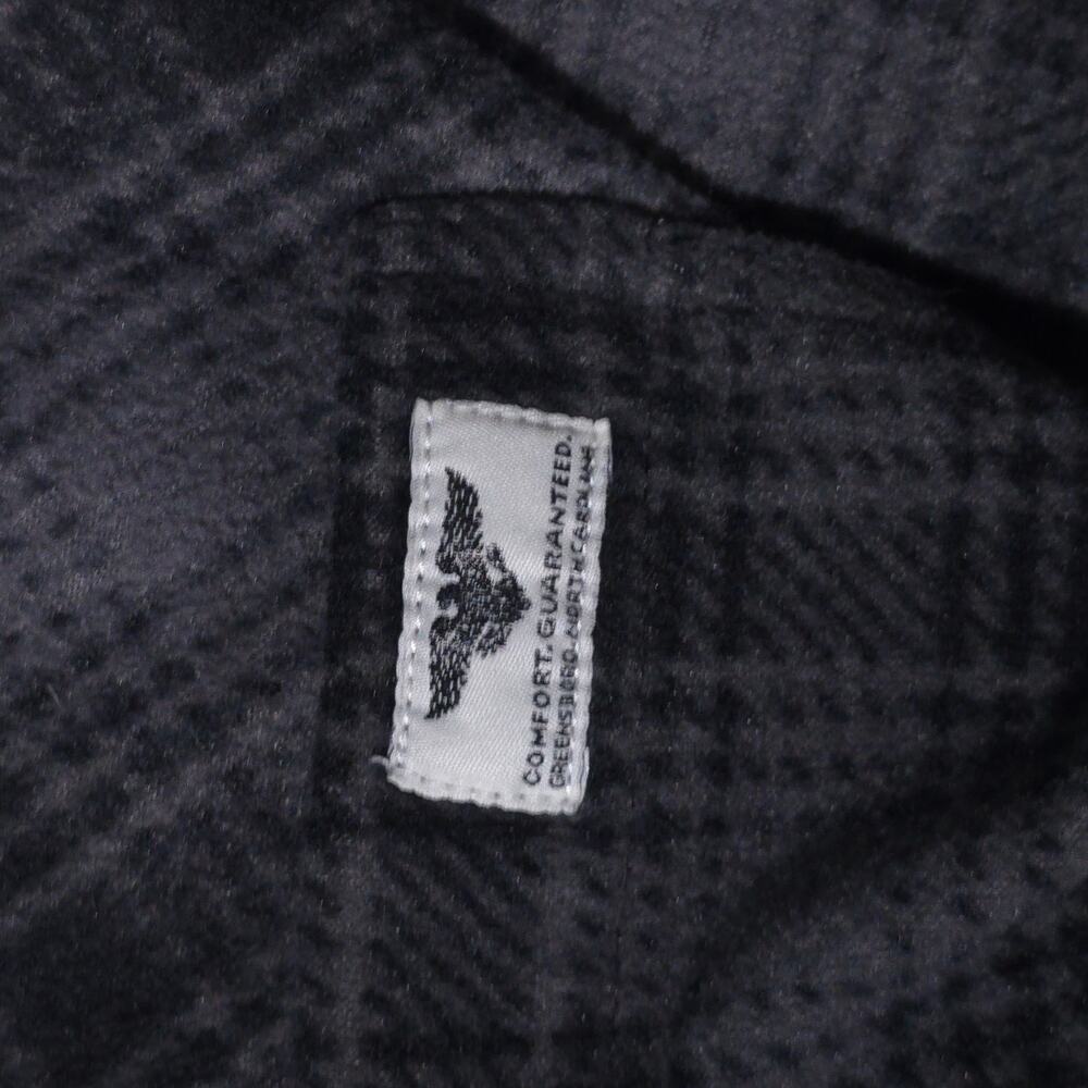 Wrangler Mens XL Black Grey Plaid Polar Fleece Shirt Jacket Shacket - Picture 6 of 13